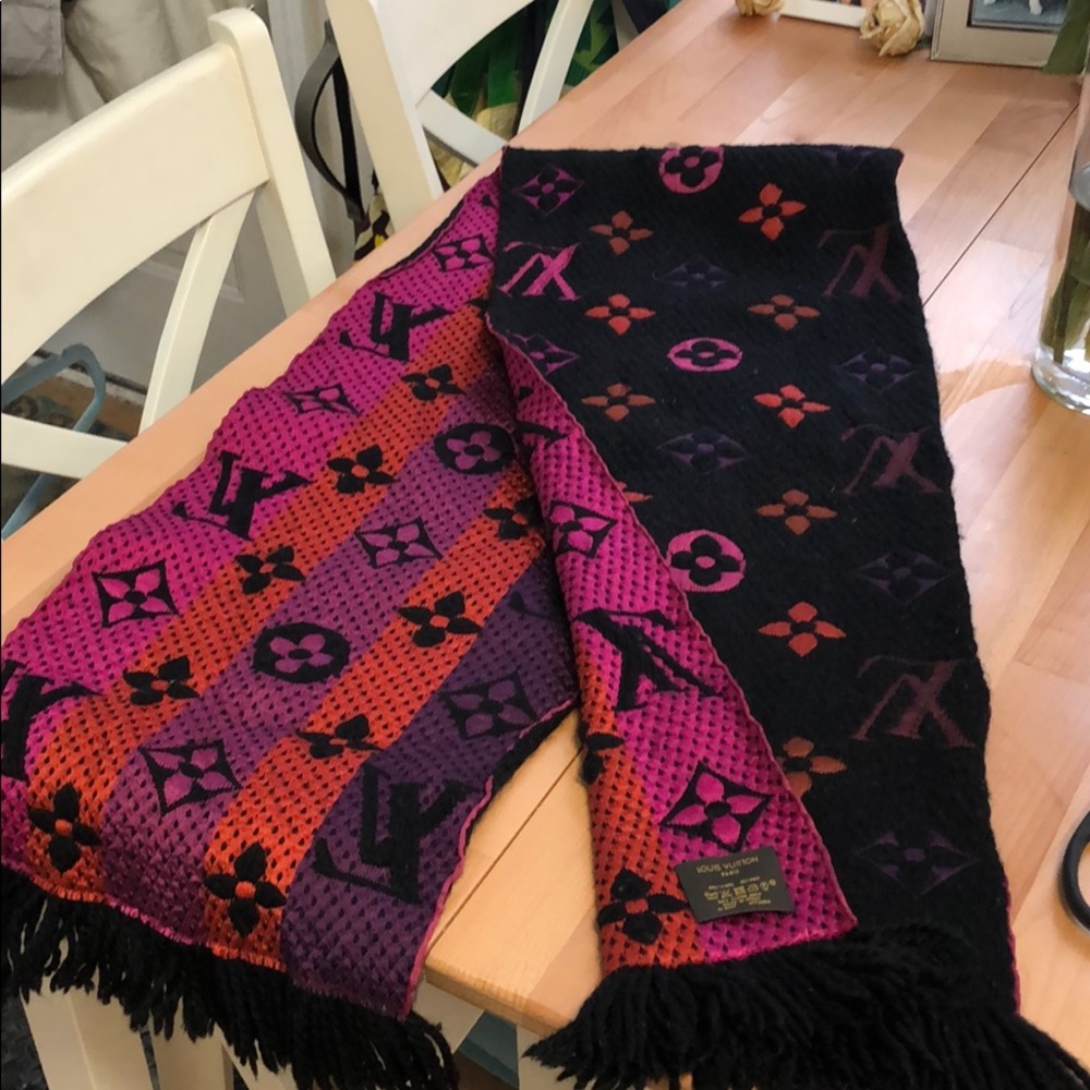 Louis Vuitton logo mania rainbow scarf gently used